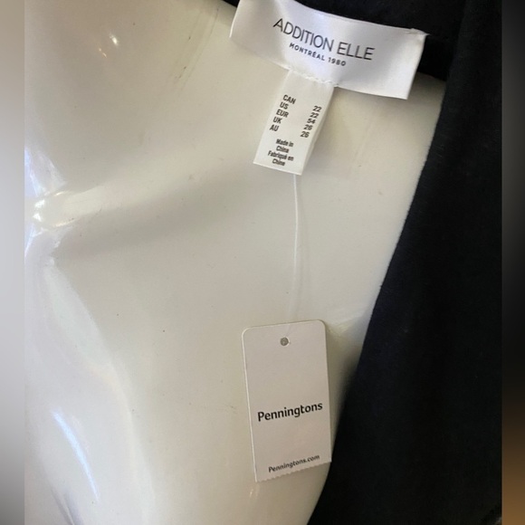 Addition Elle Black Shawl Collar Blazer Linen blend Sz US 22 - Picture 13 of 14